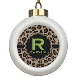 Granite Leopard Ceramic Ball Ornament (Personalized)