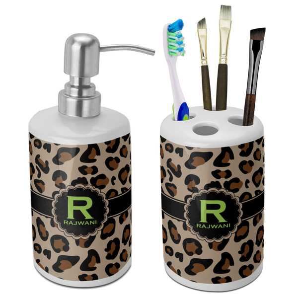 Custom Granite Leopard Ceramic Bathroom Accessories Set (Personalized)