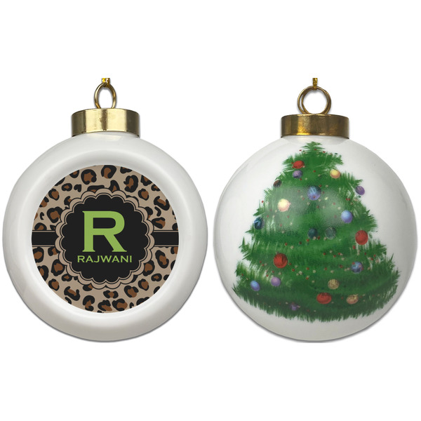 Granite Leopard Ceramic Christmas Ornament - X-Mas Tree (APPROVAL)