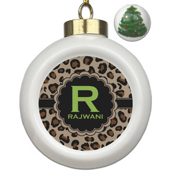 Granite Leopard Ceramic Ball Ornament - Christmas Tree (Personalized)
