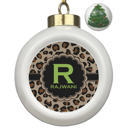 Granite Leopard Ceramic Ball Ornament - Christmas Tree (Personalized)