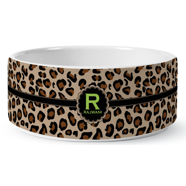 Granite Leopard Ceramic Dog Bowl - Medium - Front