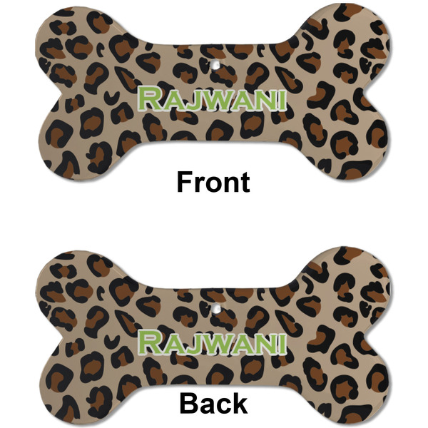 Granite Leopard Ceramic Flat Ornament - Bone Front & Back (APPROVAL)