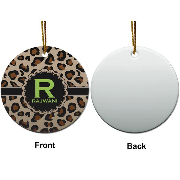Granite Leopard Ceramic Flat Ornament - Circle Front & Back (APPROVAL)