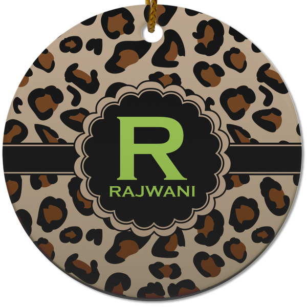Granite Leopard Ceramic Flat Ornament - Circle (Front)