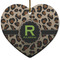 Granite Leopard Ceramic Flat Ornament - Heart (Front)