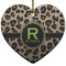 Granite Leopard Heart Ceramic Ornament w/ Name and Initial