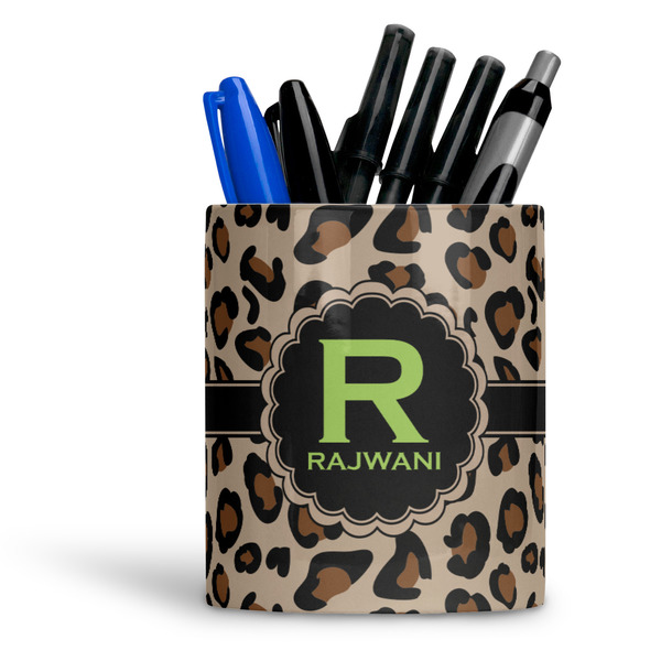 Custom Granite Leopard Ceramic Pen Holder