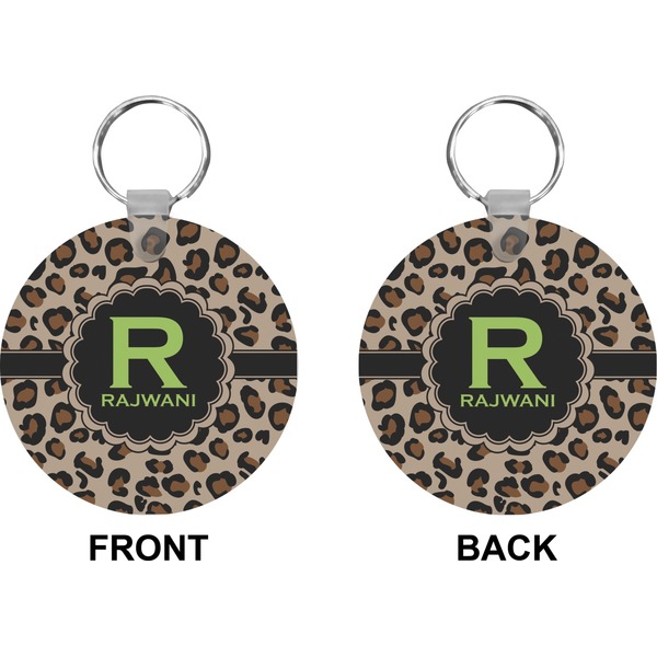 Granite Leopard Circle Keychain (Front + Back)