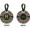 Granite Leopard Circle Luggage Tag (Front + Back)