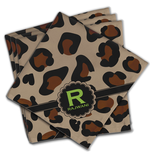 Custom Granite Leopard Cloth Napkins (Set of 4) (Personalized)