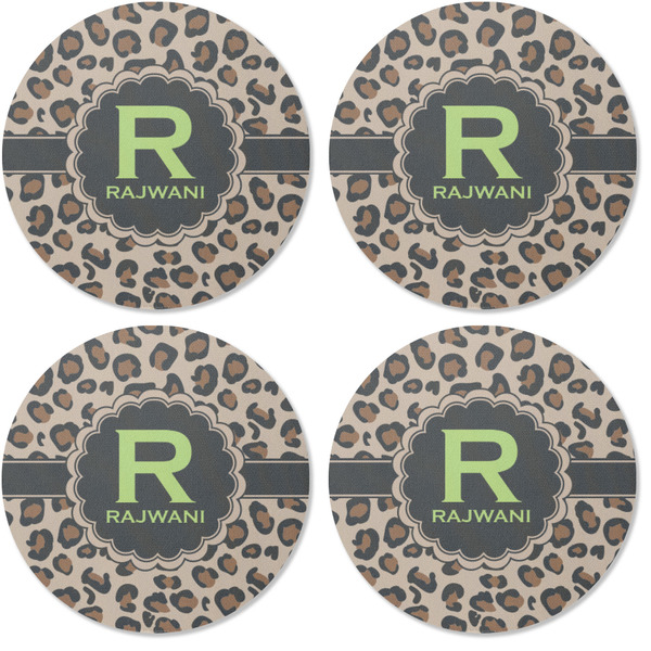 Granite Leopard Coaster Round Rubber Back - Apvl