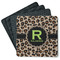 Granite Leopard Square Rubber Backed Coasters - Set of 4 (Personalized)