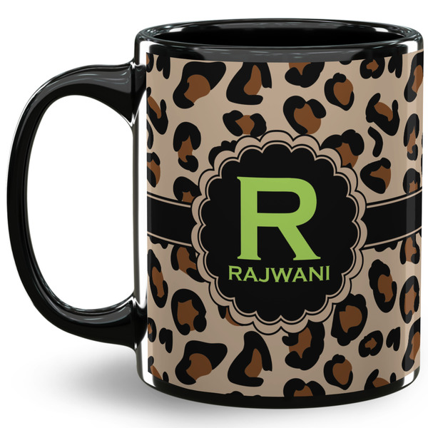 Custom Granite Leopard 11 Oz Coffee Mug - Black (Personalized)
