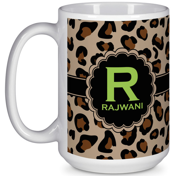 Custom Granite Leopard 15 Oz Coffee Mug - White (Personalized)