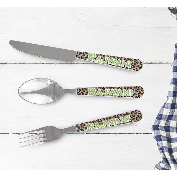 Granite Leopard Cutlery Set - w/ PLATE