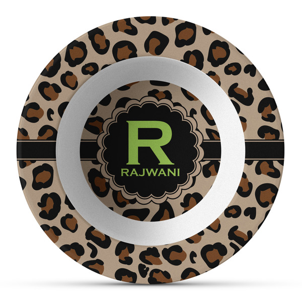 Custom Granite Leopard Plastic Bowl - Microwave Safe - Composite Polymer (Personalized)
