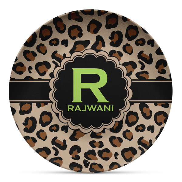 Custom Granite Leopard Microwave Safe Plastic Plate - Composite Polymer (Personalized)