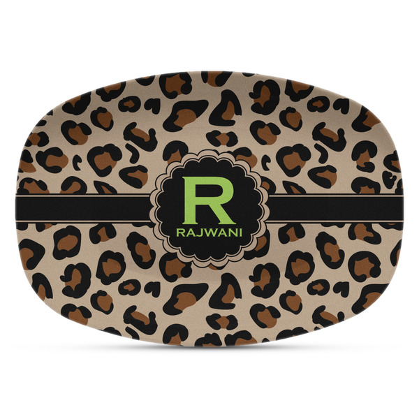 Custom Granite Leopard Plastic Platter - Microwave & Oven Safe Composite Polymer (Personalized)