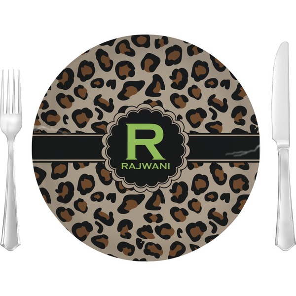 Custom Granite Leopard Glass Lunch / Dinner Plate 10" (Personalized)