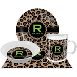 Granite Leopard Dinner Set - Single 4 Pc Setting w/ Name and Initial