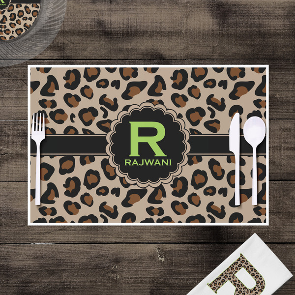Granite Leopard Disposable Paper Placemat - In Context