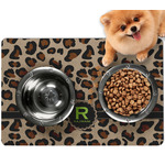 Granite Leopard Dog Food Mat - Small w/ Name and Initial