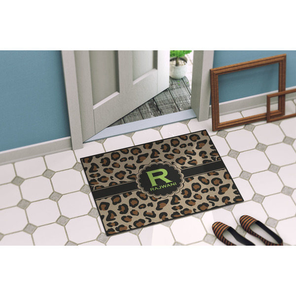 Granite Leopard Door Mat Lifestyle