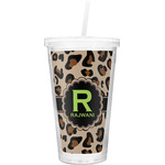 Granite Leopard Double Wall Tumbler with Straw (Personalized)