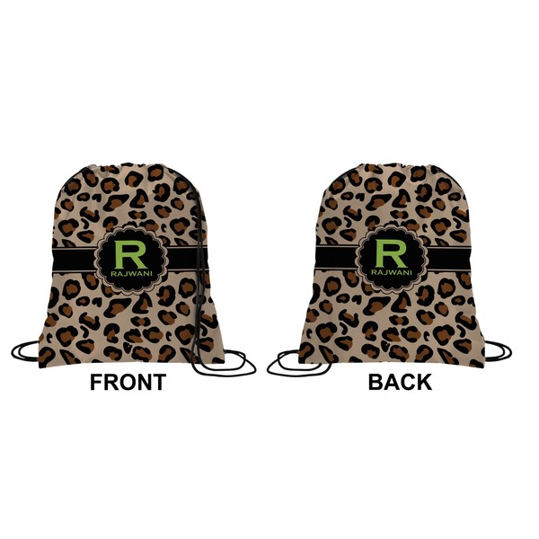 Granite Leopard Drawstring Backpack Front & Back Small