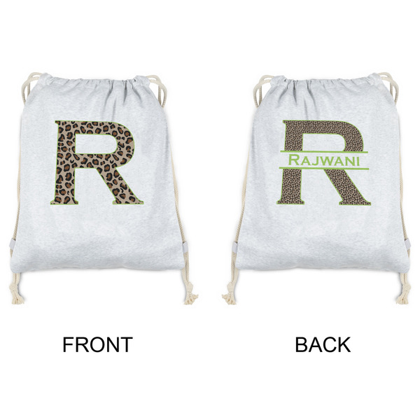 Granite Leopard Drawstring Backpacks - Sweatshirt Fleece - Double Sided - APPROVAL