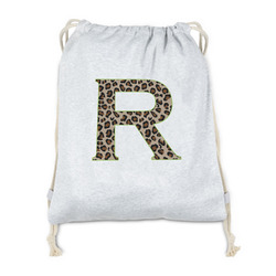 Granite Leopard Drawstring Backpack - Sweatshirt Fleece - Double Sided (Personalized)