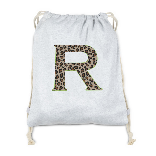 Custom Granite Leopard Drawstring Backpack - Sweatshirt Fleece - Double Sided (Personalized)