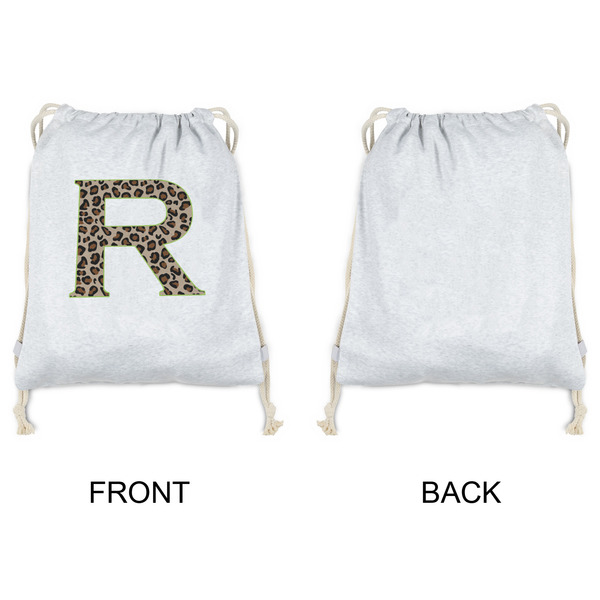 Granite Leopard Drawstring Backpacks - Sweatshirt Fleece - Single Sided - APPROVAL