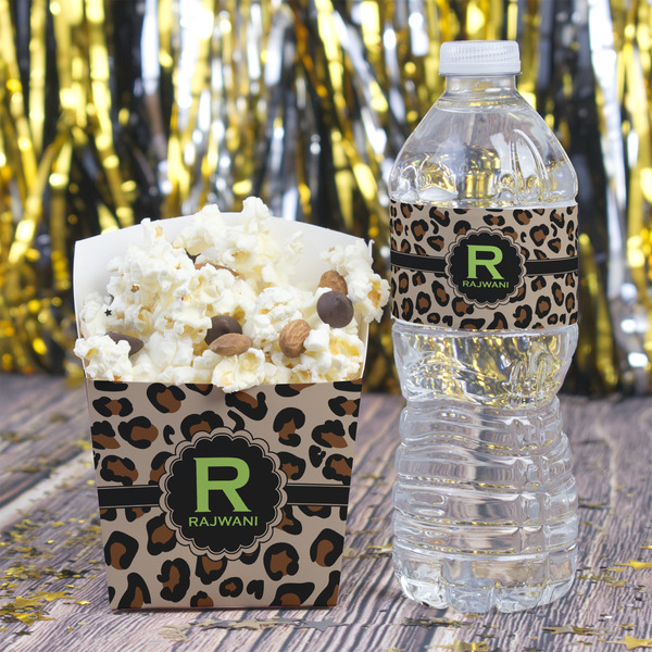 Granite Leopard French Fry Favor Box - w/ Water Bottle