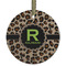 Granite Leopard Frosted Glass Ornament - Round