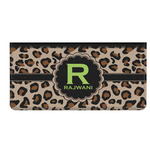 Granite Leopard Genuine Leather Checkbook Cover (Personalized)