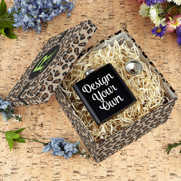Granite Leopard Gift Boxes with Lid - Canvas Wrapped - Large - In Context