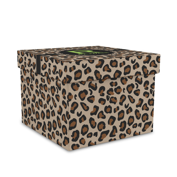 Custom Granite Leopard Gift Box with Lid - Canvas Wrapped - Medium (Personalized)