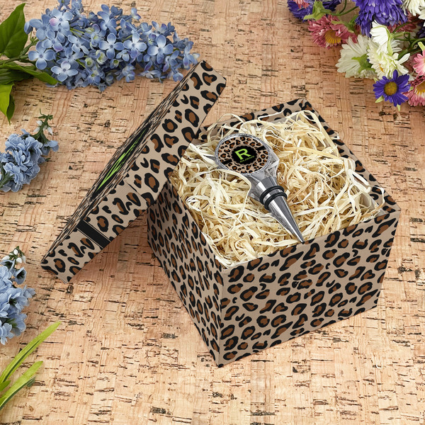 Granite Leopard Gift Boxes with Lid - Canvas Wrapped - Medium - In Context