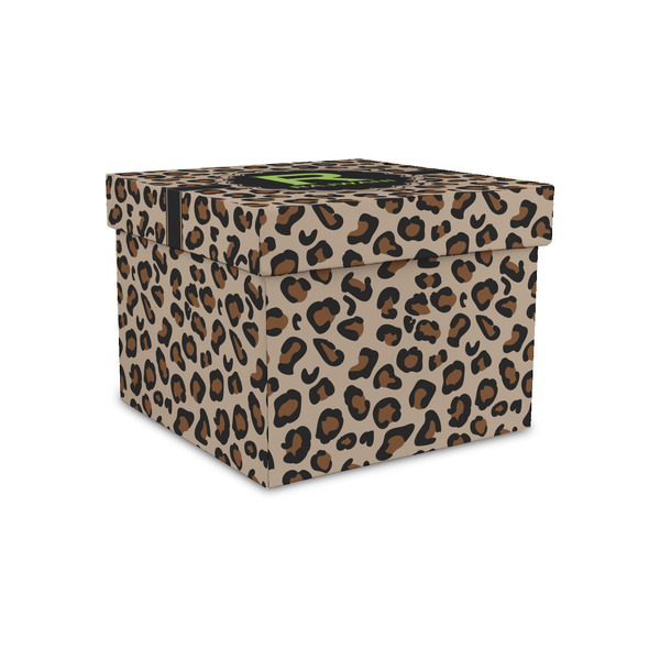 Custom Granite Leopard Gift Box with Lid - Canvas Wrapped - Small (Personalized)