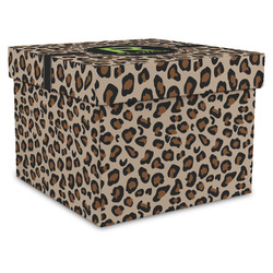 Granite Leopard Gift Box with Lid - Canvas Wrapped - X-Large (Personalized)