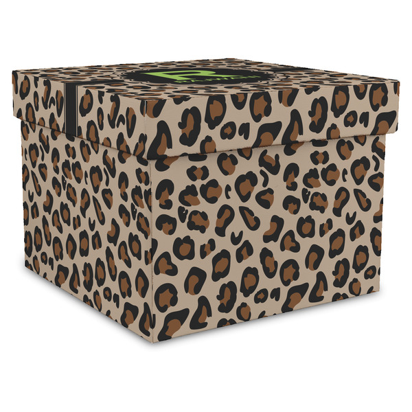 Custom Granite Leopard Gift Box with Lid - Canvas Wrapped - XX-Large (Personalized)