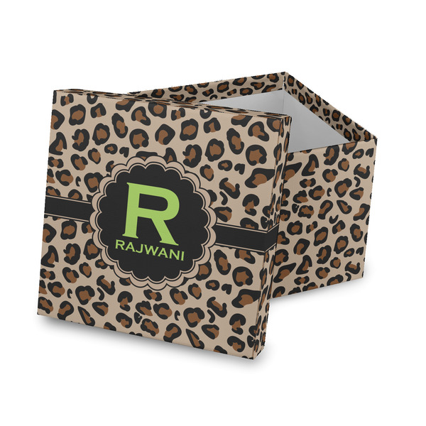 Custom Granite Leopard Gift Box with Lid - Canvas Wrapped (Personalized)