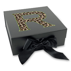Granite Leopard Gift Box with Magnetic Lid - Black (Personalized)