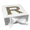 Granite Leopard Gift Boxes with Magnetic Lid - White - Front