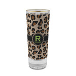 Granite Leopard 2 oz Shot Glass -  Glass with Gold Rim - Set of 4 (Personalized)