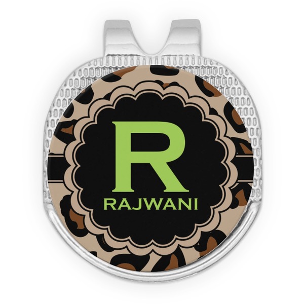 Custom Granite Leopard Golf Ball Marker - Hat Clip - Silver