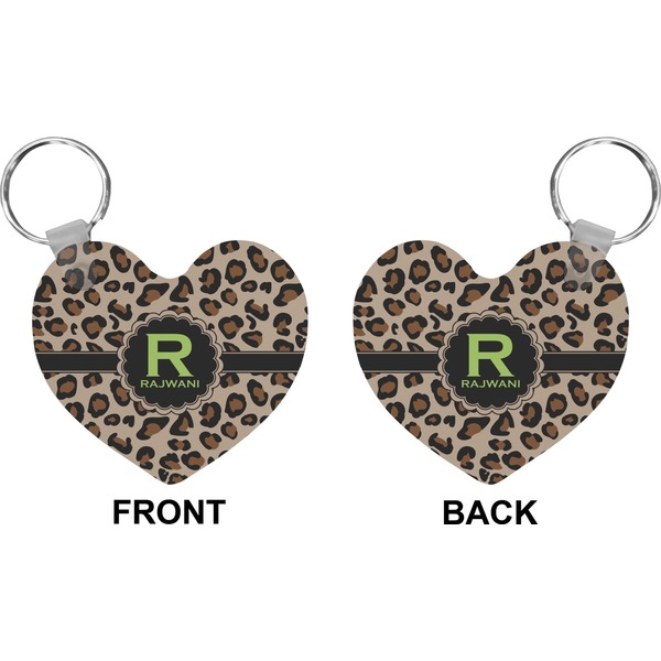 Granite Leopard Heart Keychain (Front + Back)