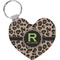 Granite Leopard Heart Keychain (Personalized)